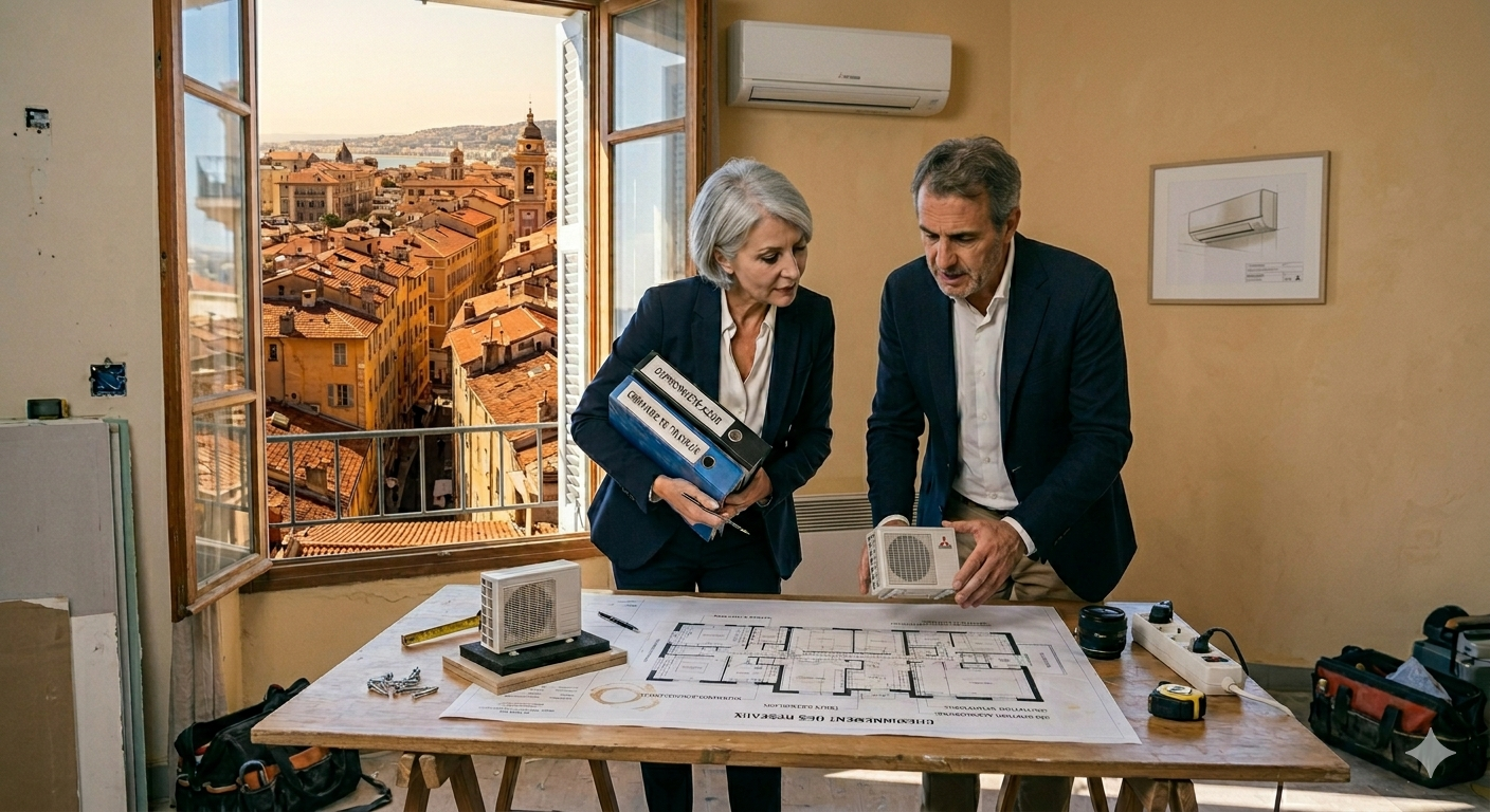 Copropri&eacute;t&eacute; sur la C&ocirc;te d&rsquo;Azur : les &eacute;tapes pour installer une climatisation